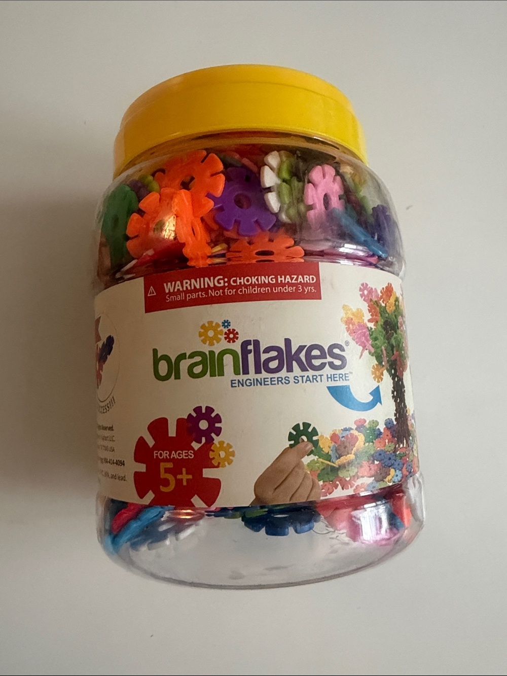 BrainFlakes Interlocking Building Set - Bright Multicolor Jar